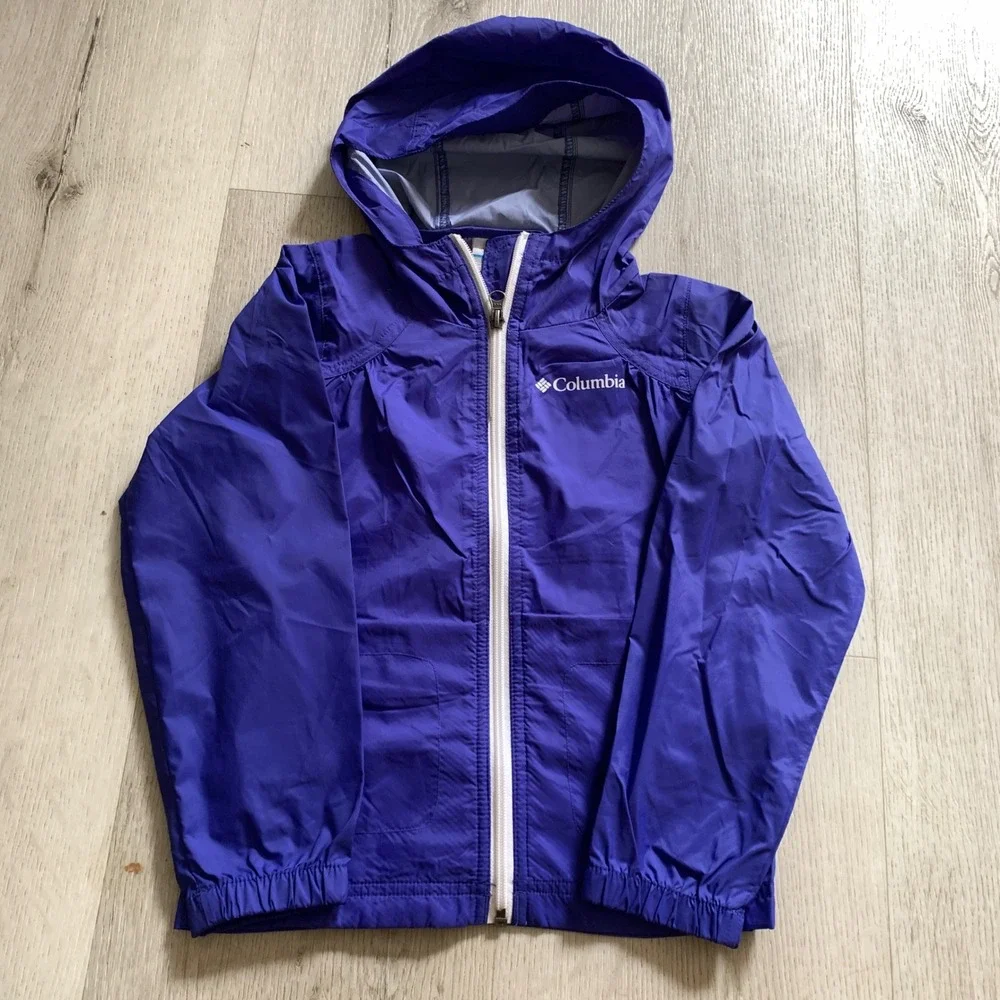Columbia Kids Purple Hooded Windbreaker Jacket Full Zip XS 6/6X Gorpcore Sporty